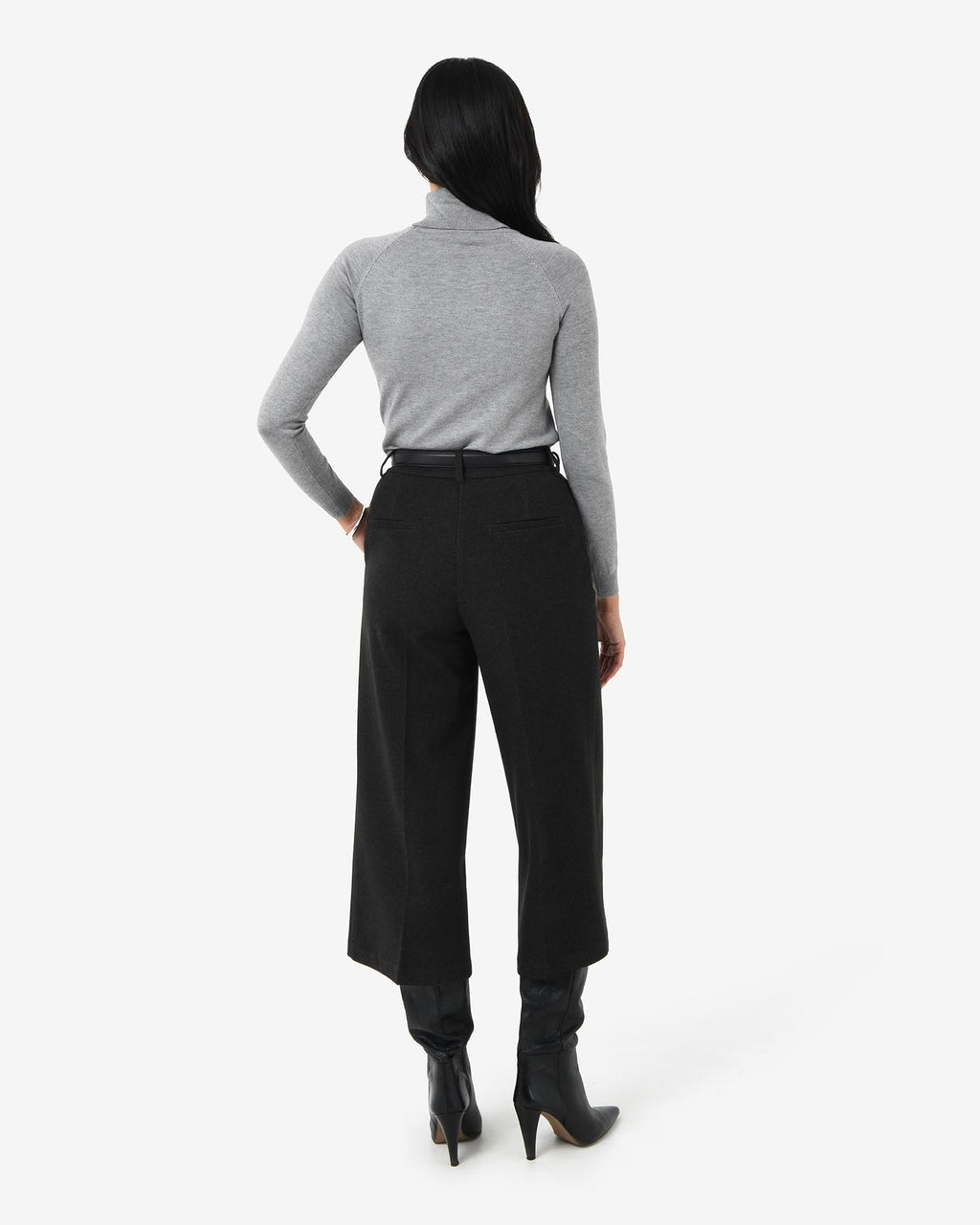 Clarisse Turtleneck Sweater in grey — back view