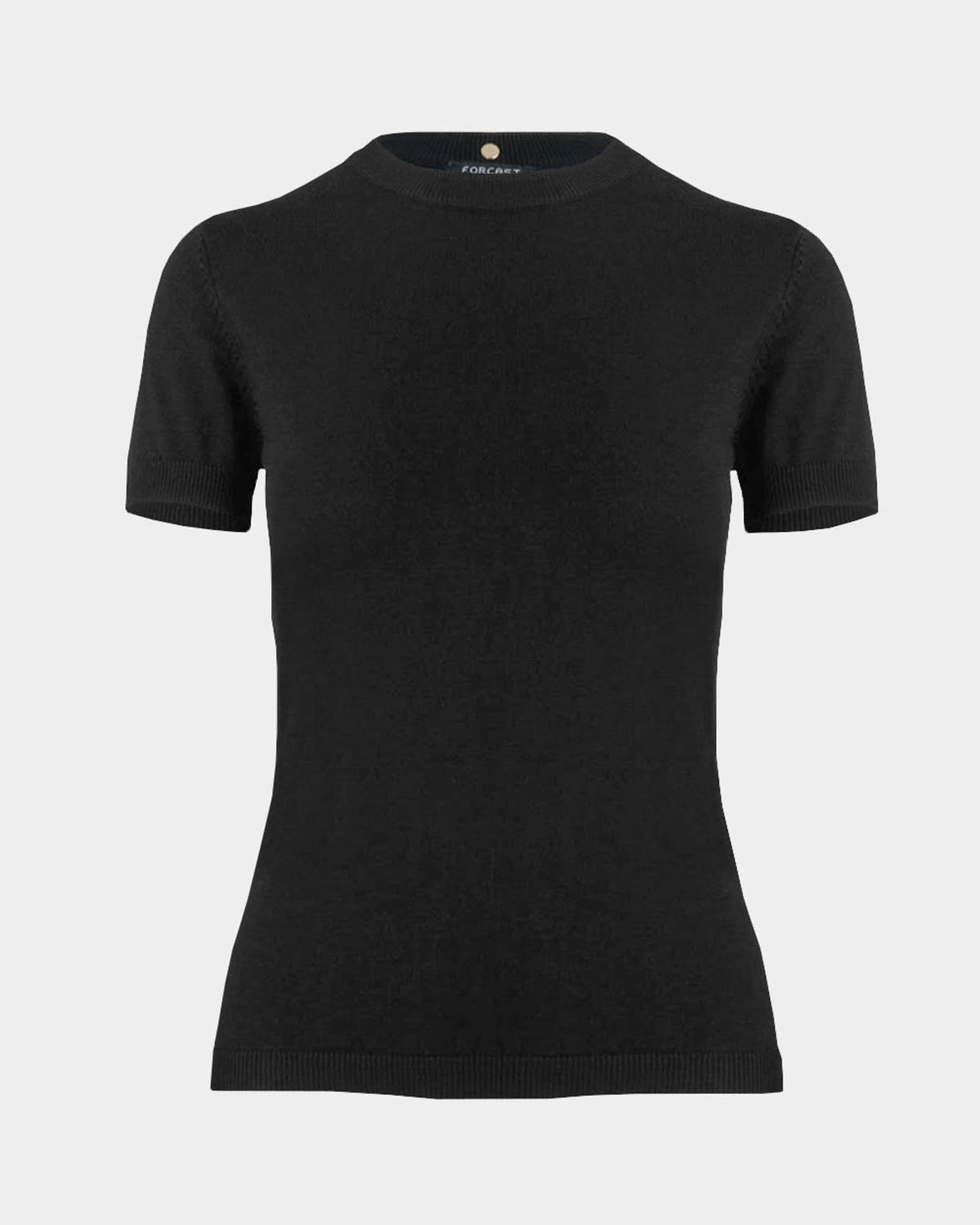 Catherine Short Sleeve Knit in black — product-only view