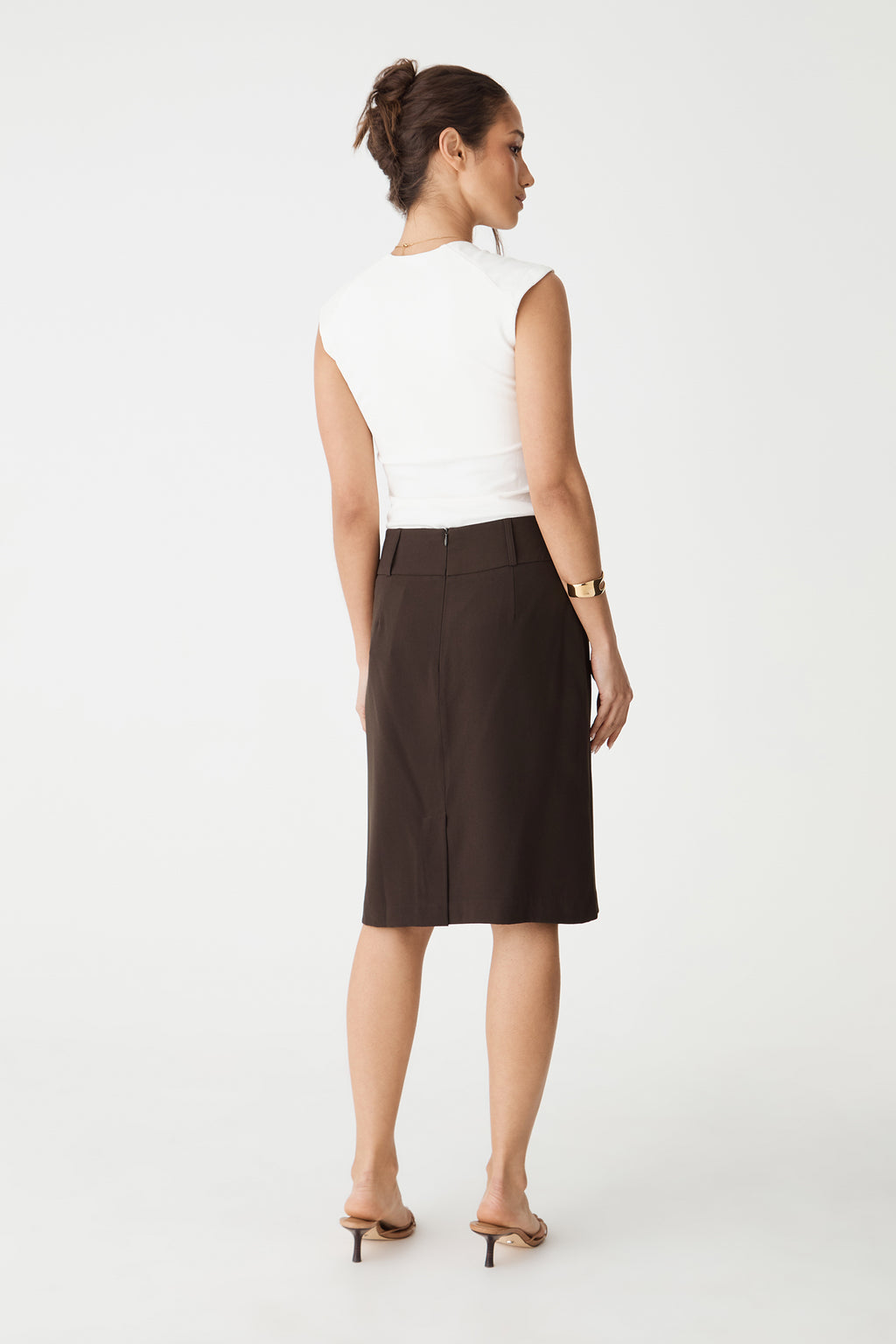 Back view of the Soho Scoop Neck Top in Cloud