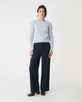 Juanita Cotton Cable Knit in ash marle — full-length view