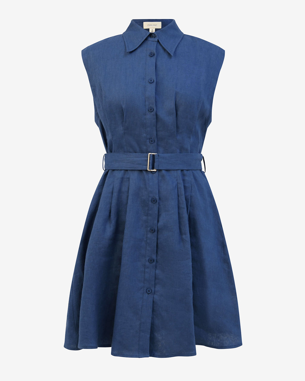 Ami Linen Mini Beach Dress in egyptian blue — product-only view