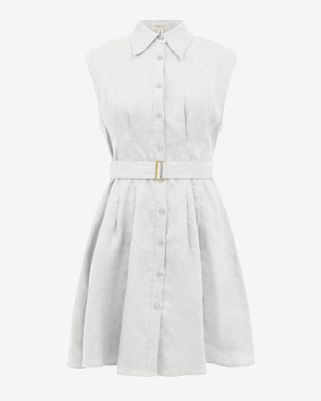 Ami Linen Mini Beach Dress in ivory — product-only view
