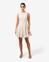 Sandy Panel Mini Dress in cream — full-length view