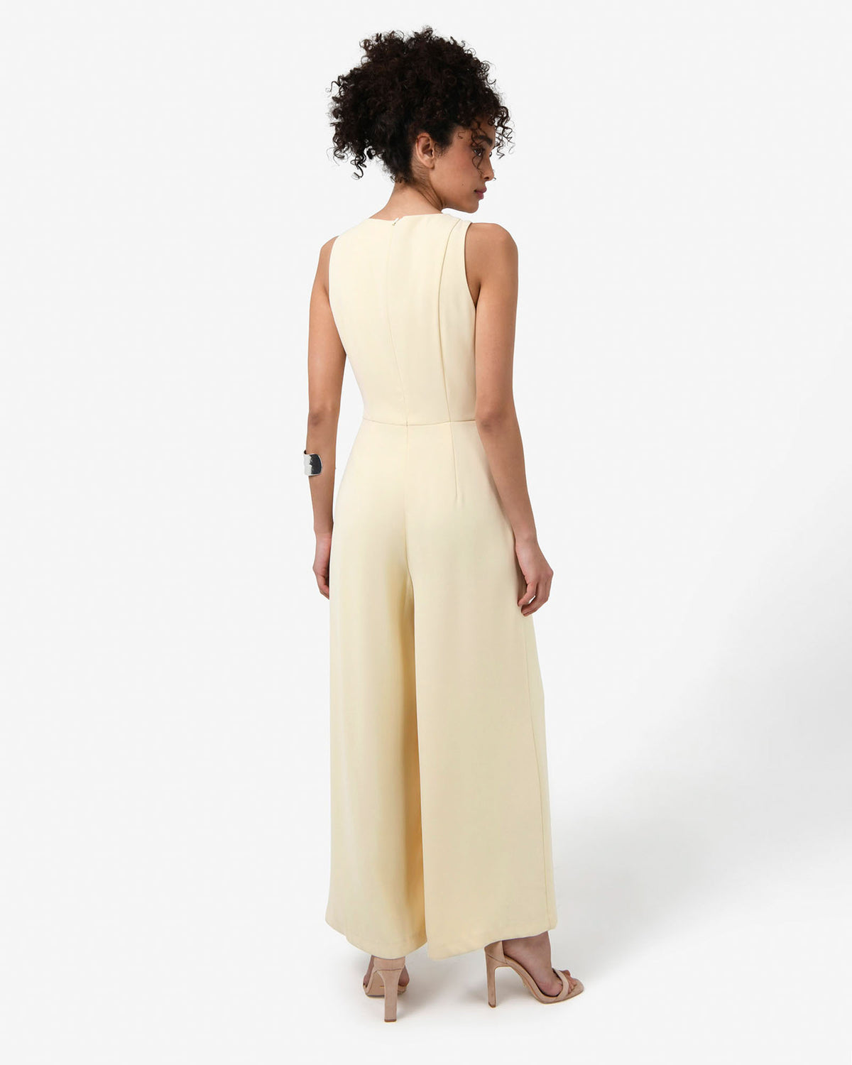 Killara Wide Leg Jumpsuit in whipped butter — back view