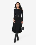 Felicha Asymmetric Top in black — full-length view