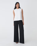 Amour Round Neck Top in ivory — full-length view