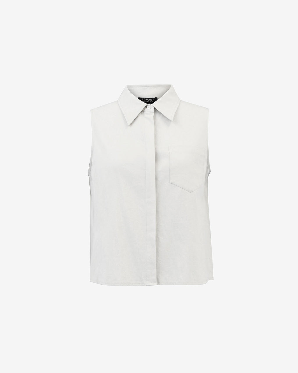 Kia Cotton Sleeveless Shirt in white — product-only view