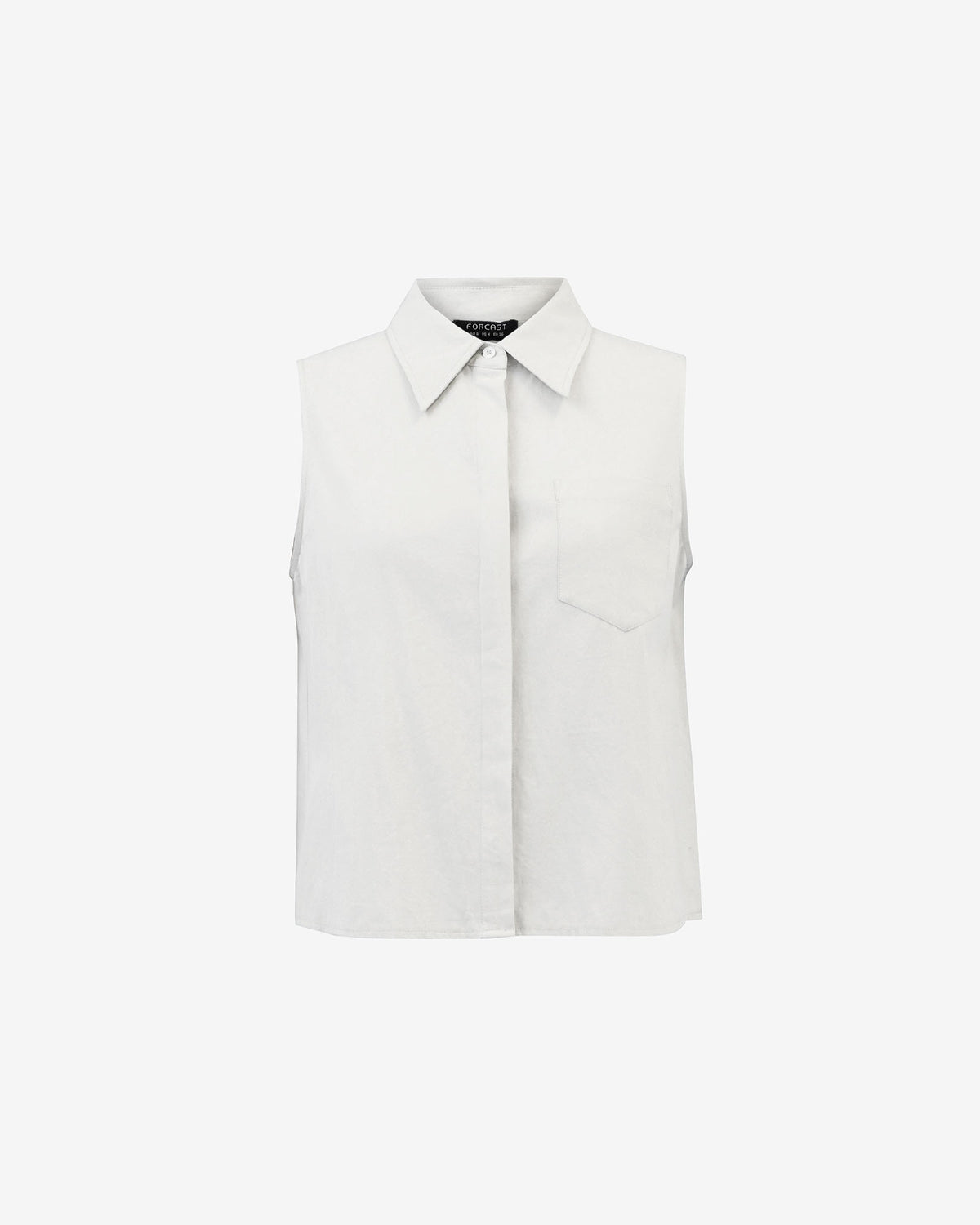 Kia Cotton Sleeveless Shirt in white — product-only view