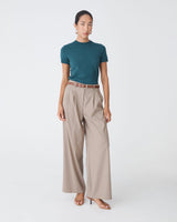 Milan 2 Adjustable Waist Pants in mocha — full-length view