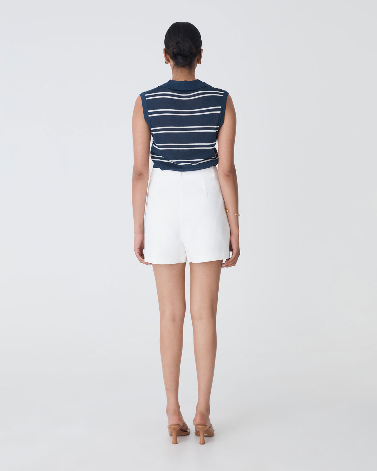 Safira Mini Skort in ivory — back view
