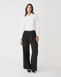 Gabby Pleated Hem Shirt in white — full-length view