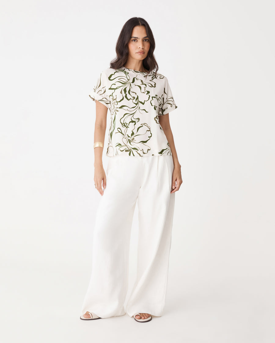 Natalie Floral Crepe Tee
